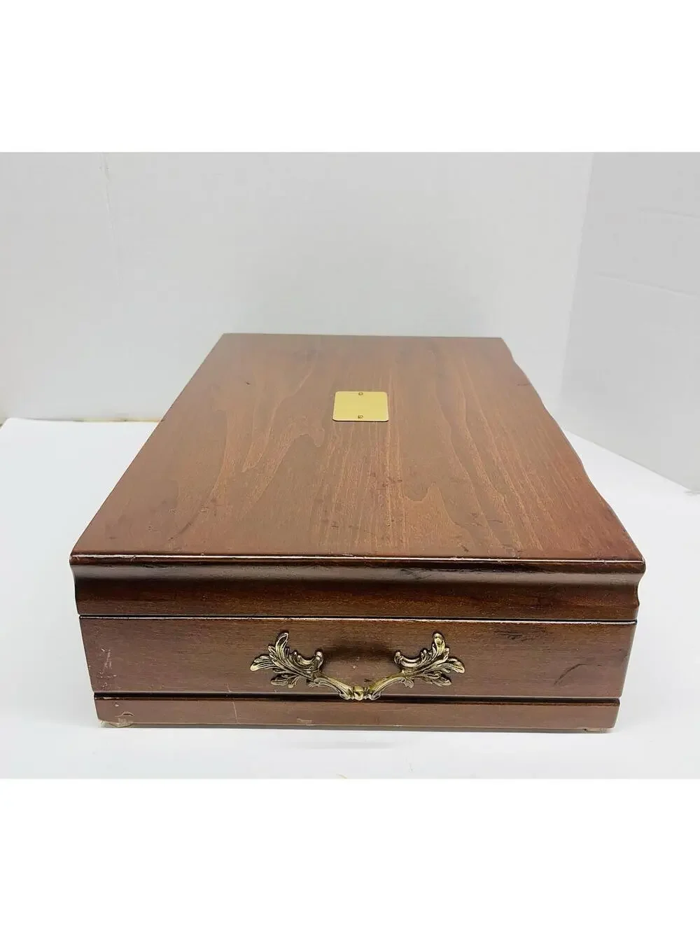 Reed & Barton Anti-Tarnish Eureka Wooden Silverware Flatware Storage Chest Box